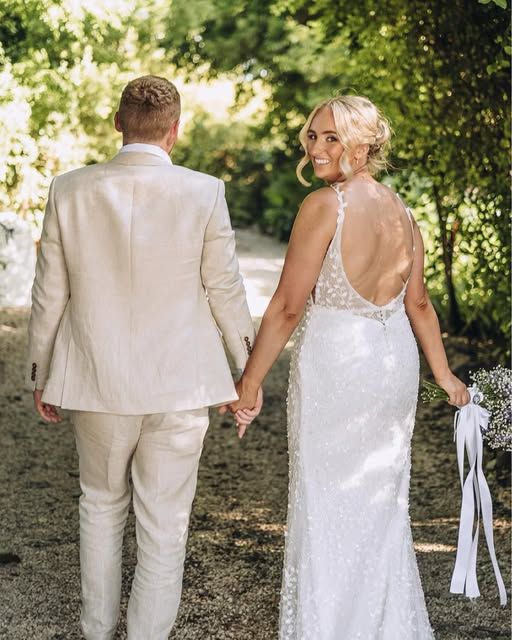 A bride with her wedding hair